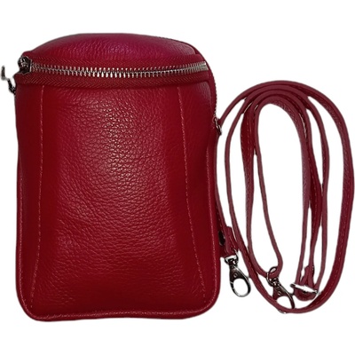 Vera Pelle Genuine leather kožená crossbody kabelka 7729 m.leath červená