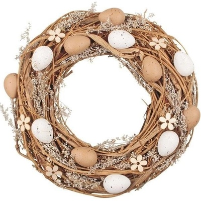 Velikonoční věnec 29 cm, hnědobílý – Zbozi.Blesk.cz