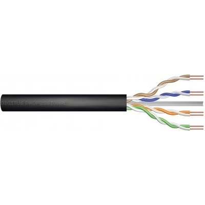 CAT 6 U-UTP outdoor installation cable, 250 MHz Fca (PVC), AWG 24/1, w/o cross, 50 m, sx, black (DK-1611-V-05-OD)