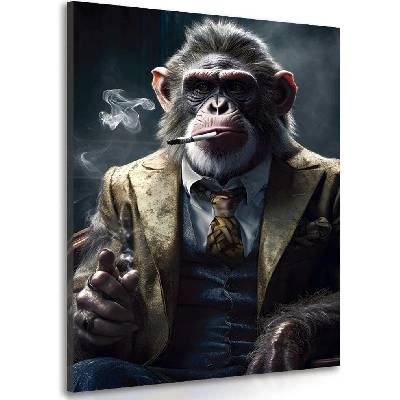 Obraz zvířecí gangster šimpanz - 30x40