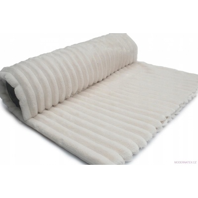 Látka mínky proužky, 300 g/m², šíře 160 cm, metráž, ecru