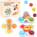 FIDGET SPINNER SO SENZORICKOU PRÍSAVKOU KÚPEĽ DARČEK HRKÁLKA 3 KUSY