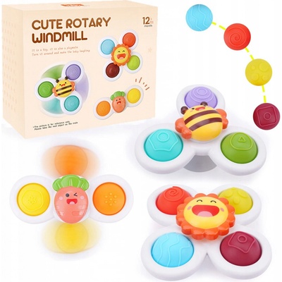 FIDGET SPINNER SO SENZORICKOU PRÍSAVKOU KÚPEĽ DARČEK HRKÁLKA 3 KUSY