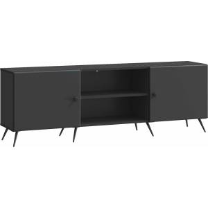 vidaXL ТВ шкаф 150 x 31 x 50 см Черно Инженерна дървесина (895606)