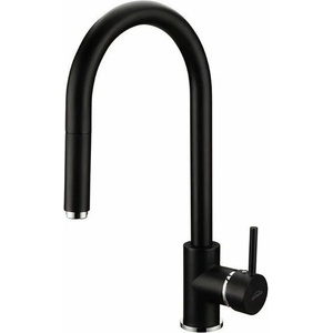INVENA Кухненски смесител с издърпващ се душ Invena Duet матово черен (BZ-95-W04-C)