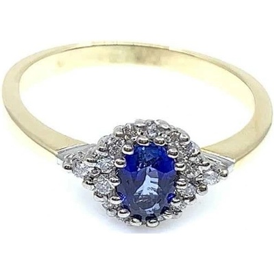 Diante Zlatý prsten s brilianty a safírem 83000317
