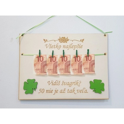 LYMFY | Drevená tabuľka 30x22cm vidíš 50 nie je až tak veľa | prírodné drevo