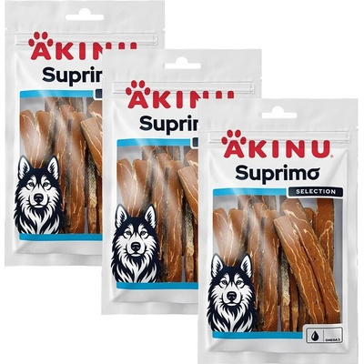 Akinu SUPRIMO SELECTION Losos kousky s kůží pamlsek pro psy mramorovaný 75 g MTP 3 ks