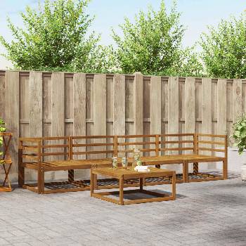 vidaXL Комплект дивани за открито 5 pcs Естествен (3367142)