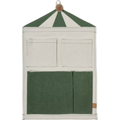 OYOY Mini Зелен/кремав текстилен висящ органайзер 40x1x60 cm Circus - OYOY Mini (M107780)