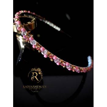 Radi handmade Дизайнерска диадема с розови камъни и пастелни кристали (863)