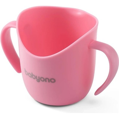 BabyOno hrnček ergonomický s uškami 120 ml ružová
