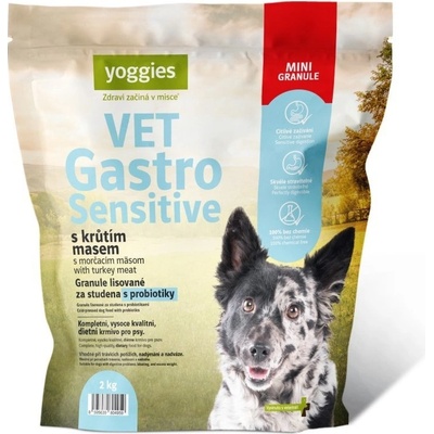 Yoggies VET Gastro Sensitive s morčacím mäsom Mini lisované za studena s probiotikami 90 g