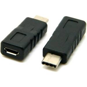Gigapack Адаптер за зареждане с гнездо microUSB - Type-C BLACK GP-57713 (GP-57713)