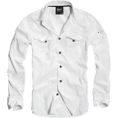 Brandit Мъжка риза в бял цвят Brandit Slim Fit whiteMODEL541 SALE - , размер XXL
