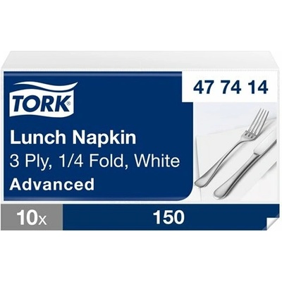 TORK Servítka obedová biela 33x33 cm celulóza 3 vrstvy 477414/PAK