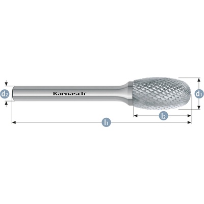 Karnasch 113042020 | E (TRE) - Kvapkovitá fréza HP-4 6,0x10x6-50 mm, nepovlakované