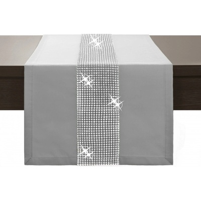 Mondo Běhoun Glamour se zirkony světle šedý Šedá 40x180 cm