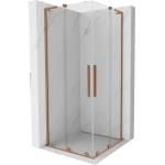 Mexen Velar L Duo плъзгаща се душ кабина 100 x 100 см, прозрачна, матирано медно покритие - 871-100-100-02-03-65 (871-100-100-02-03-65)