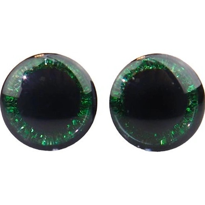 Pro Háčkování Oči bezpečnostní třpytivé zelené, 12 mm