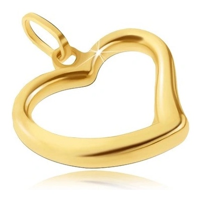 Šperky Eshop Zlatý přívěsek lesklé srdíčko s nepravidelnou linií S2GG01.16