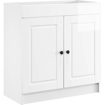 vidaXL Мебел под мивка за баня Бял гланц 56 x 37, 5 x 81 см (890068)