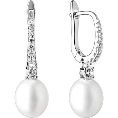Eppi strieborné náušnice s perlami a zirkóny Sonal E42281