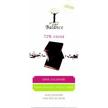 BALANCE Horká čokoláda 72 % s kakaovými zrnami a stéviou 85 g