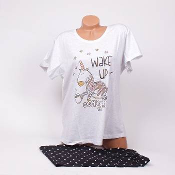 Image 1 of Макси пижама в бледосиво и черно с еднорог