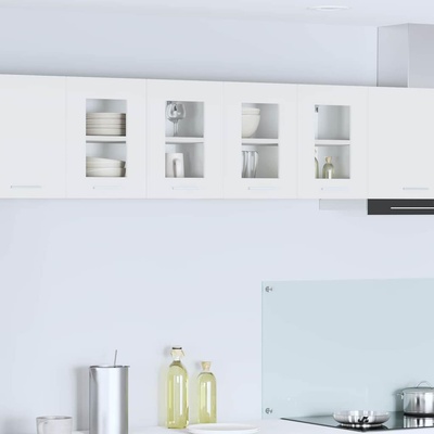 vidaXL Висящ шкаф с врата 2 pcs Бяло 60 x 31 x 40 см Инженерно дърво (884211)
