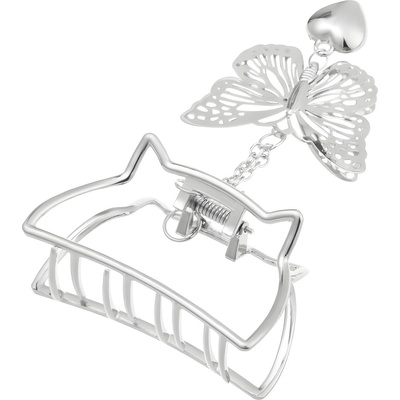 HARAHU Щипка за коса Butterfly - Сребриста / Тип4 KP30635 (30635)