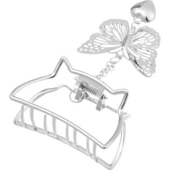 HARAHU Щипка за коса Butterfly - Сребриста / Тип4 KP30635 (30635)