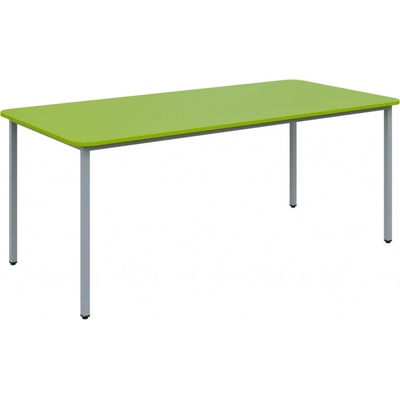 JSBR 190 N jídelní stůl kovová podnož stříbrná deska 18 mm 1900 x 900 mm jarní zeleň