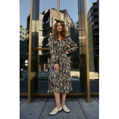 Moodo Черни рокли с растителен десен и колан Moodo Moodo | Cheren | ЖЕНИ | XXL