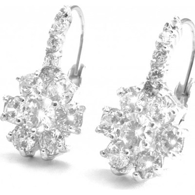 Steel Jewelry náušnice krystalkové kytičky z chirurgické oceli NS140947