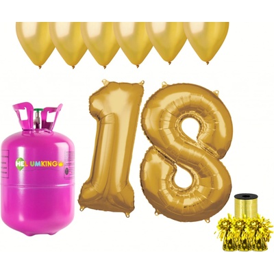 HeliumKing Helium párty set na 18. narozeniny se zlatými balónky