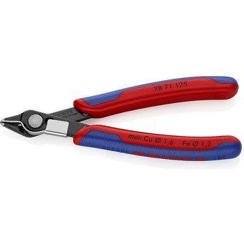 KNIPEX Клещи резачки Super-Knips, синьо-червена ръкохватка 125мм, с отваряща пружина и уловител за отпадък, Knipex (K7871125)