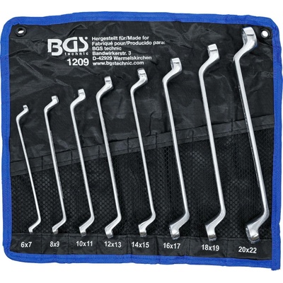 BGS technic Sada oboustranných očkových klíčů zalomené 6 x 7 - 20 x 22 mm 8dílná BGS 1209