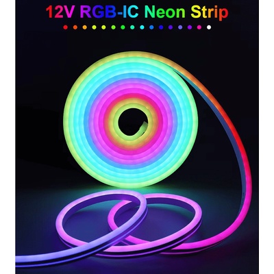 Rgb led неонова лента 20 метра с 9 режима на светене, водоустойчива ip65