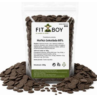 FITBOY Hořká čokoláda 60% 250 g