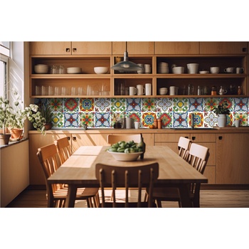 DIMEX ART s. r. o Фототапет за кухня - мексикански керамични плочки 420 x 60 см