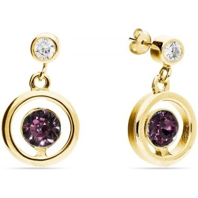 Spark fialové se Swarovski Elements Punct gold KCG1088SS18AM Amethyst