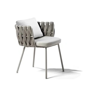 Tribu Jídelní křeslo Tosca, rám lakovaná nerez linen, výplet linen, bez polstrování