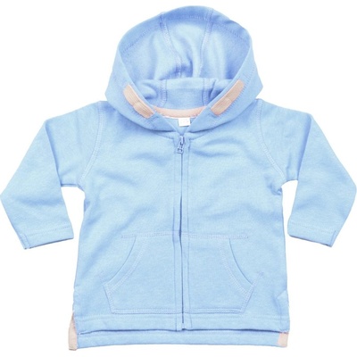 Babybugz detská mikina na zips s kapucňou svetlomodrá