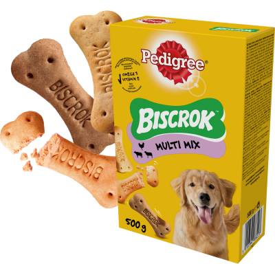 PEDIGREE PEDIGREE® Biscrok Multi Mix 500 g - допълнителна храна за възрастни кучета, с вкус на пиле, говеждо и агнешко