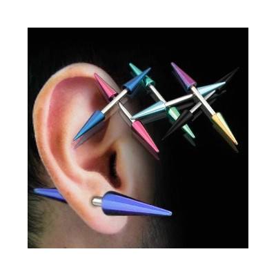 Šperky eshop piercing do ucha titanové špičky W45.35 Fialová