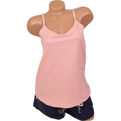 Дамска лятна пижама в розово и синьо с фламинго