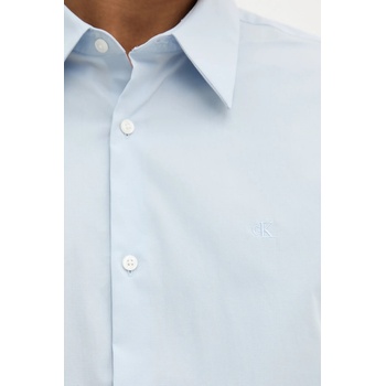 Calvin Klein Риза Calvin Klein в бяло с кройка по тялото с класическа яка LV04LB145G (LV04LB145G)