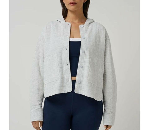 Travis Mathew Cloudscape Button Down Heather Light Grey