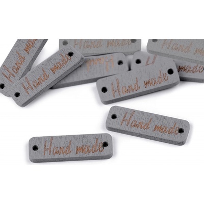 Prima-obchod Dřevěná cedulka / ozdoba Handmade 10x30 mm, barva 5 šedá